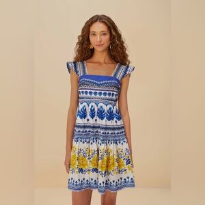 Farm Rio: Off-White Zuli Organic Cotton Mini Dress